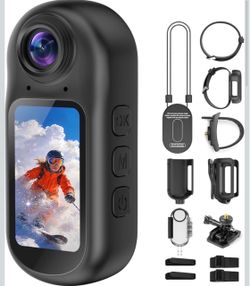 Black Mini Action Camera with Accessories