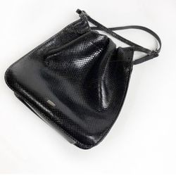 Gucci Vintage Mini Black Snakeskin Bucket Bag