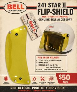 Vintage 1970s Bell Helmet Flip- Shield.  NEW!