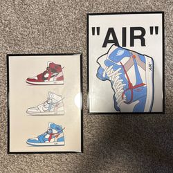 Two 12x16 Nike Air Jordan Shoe Posters