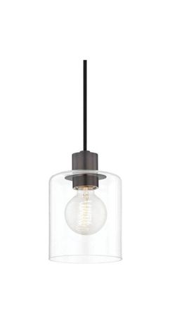 Neko 1-Light Old Bronze Pendant with Clear Glass by Mitzi by Hudson Valley Light