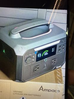 AMPACE ANDES 600 PRO PORTABLE POWER STATION FAST CHARGING-FOR CAMPING.RVS.EMERGENCY ADAPTORS FOR CAR AND HOME RECHARGE  Flash Recharge] Achieve an imp
