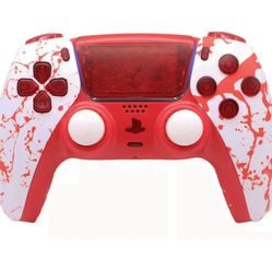 Blood Splatter PS5 Custom Modded Controller - TMR Thumbsticks And Mouse Triggers - Never Get Stick Drift Again!