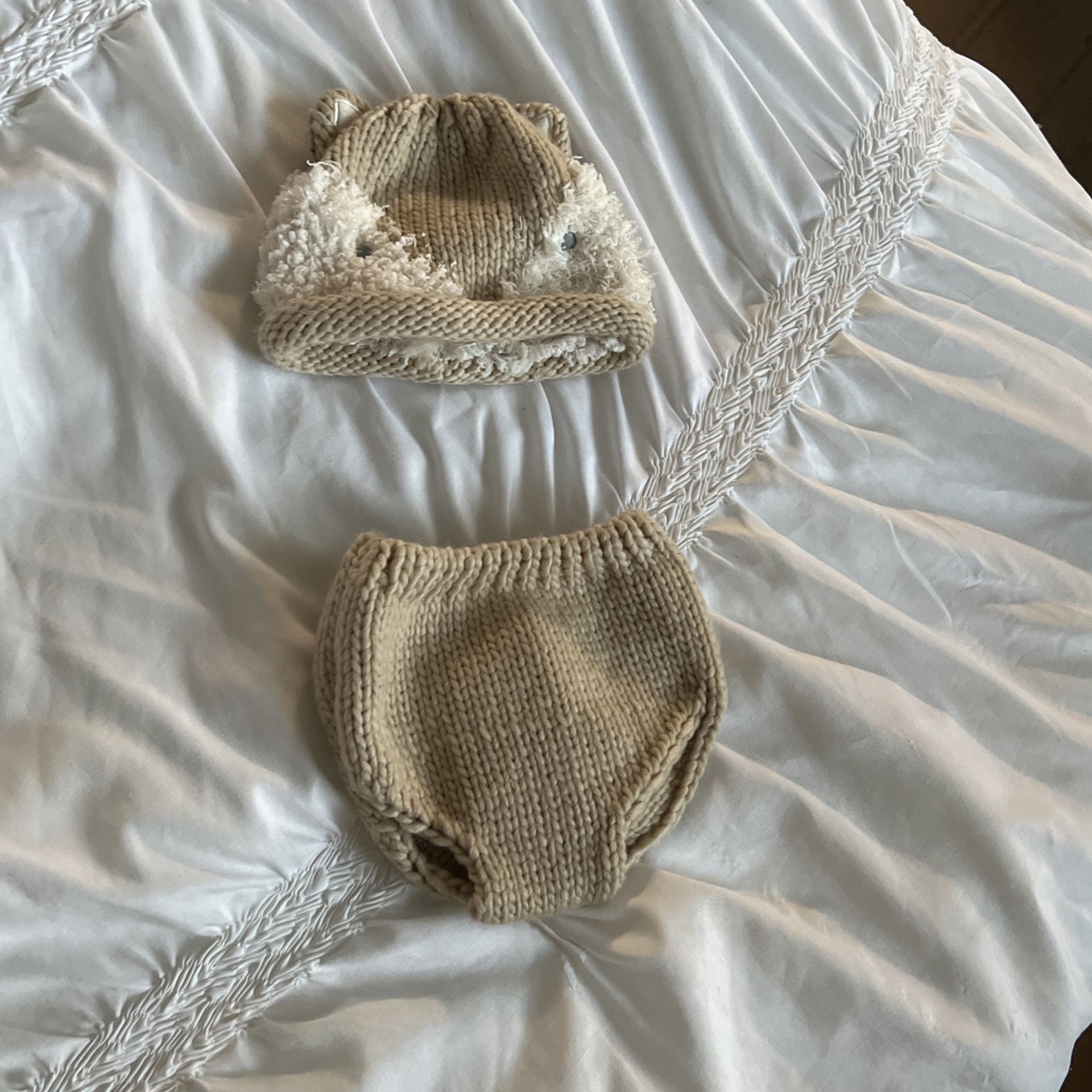 Baby Hat And Diaper Cover Set