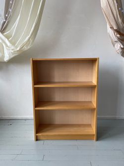 Sturdy Blonde Laminate Wood Bookshelf