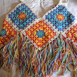 Hand crocheted tops and outfits