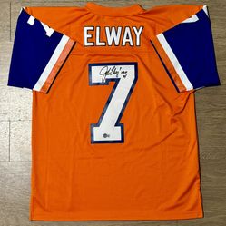 Denver Broncos John Elway Authentic Signed Mitchell & Ness Throwback Jersey 