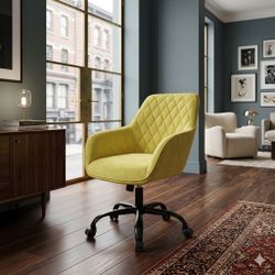 Brand New Office Chair Computer Chair Yellow Velvet Chair Vanity Chair