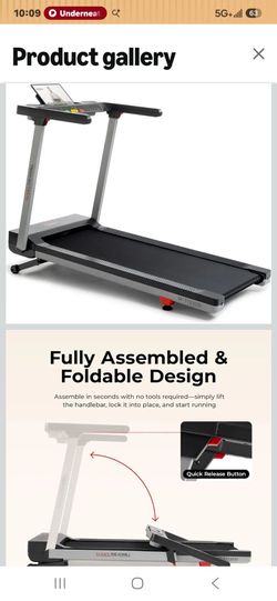 Sunny Health & Fitness Fully Assembled Auto Incline Treadmill for Home Gym
