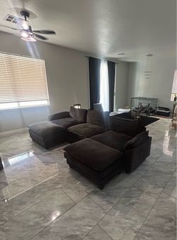 Dark Black Modular Sectional Sofa- No Delivery