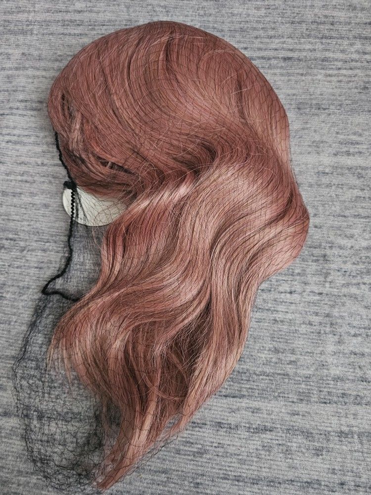 Short Curly Wigs with Bangs for Women 14 Inches Wavy Bob Wig Synthetic Heat Resistant Fiber Wigs, NEW.