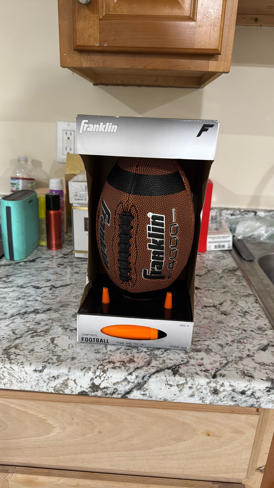 Junior Size Football Pump And Tee Set