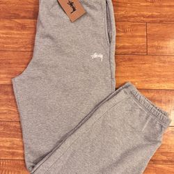 NEW STUSSY STOCK LOGO PANT GREY HEATHER SIZE XL