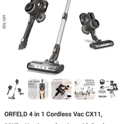4 in 1 Cordless Vacuum Cleaner CX11, 22KPa Hurricane Suction with Dual Hepa Filtration System