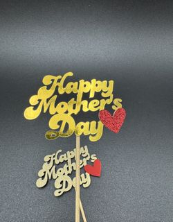 Mother’s Day Cupcake Topper | Gold Glitter Cake Decoration | Feliz Día de la Madre Topper | Mother’s Day Party Decor | Spring Brunch Topper