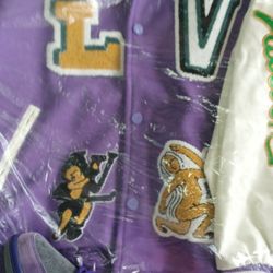 Louis Vuitton Purple & White Varsity Jacket