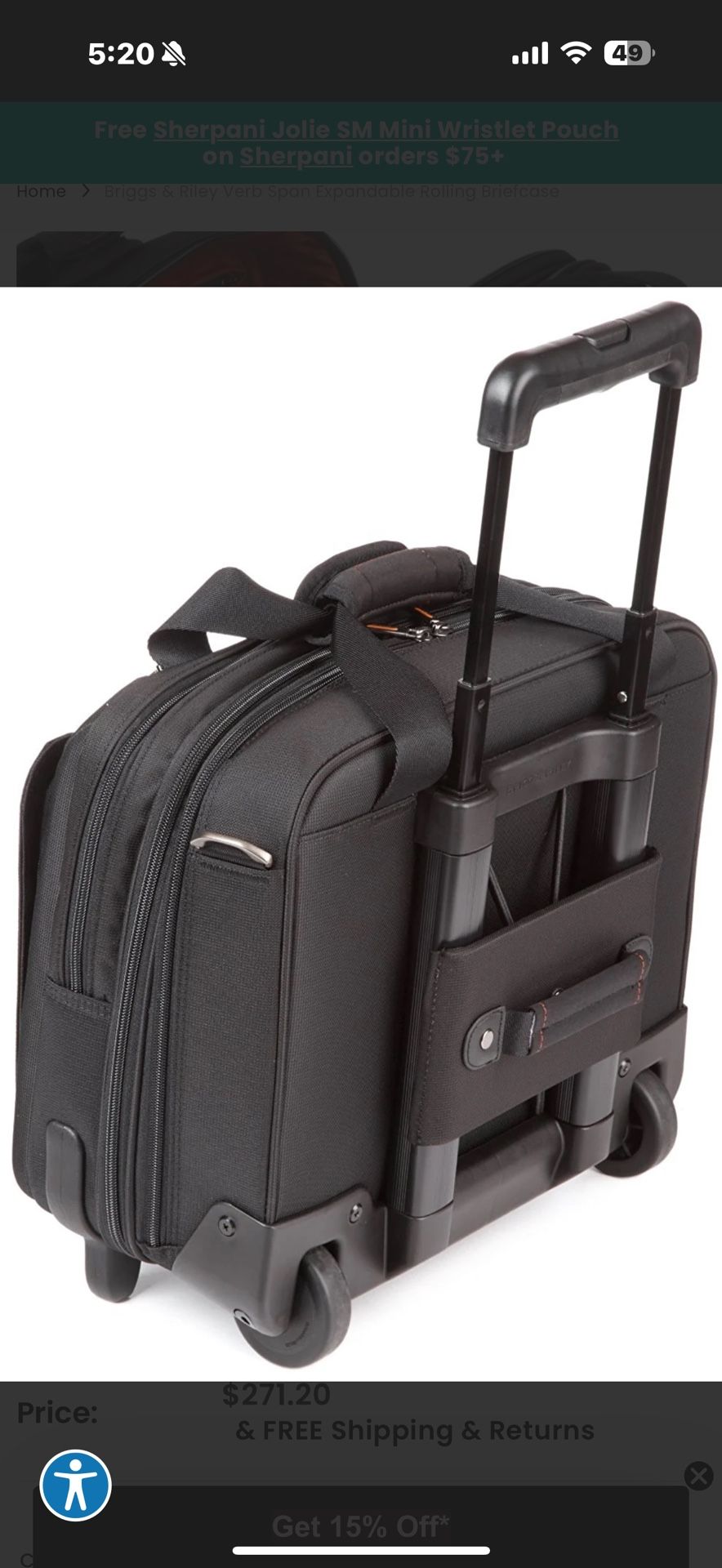 Briggs Riley Rolling Laptop Bag