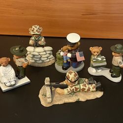 Military Marine Bear Figurines 