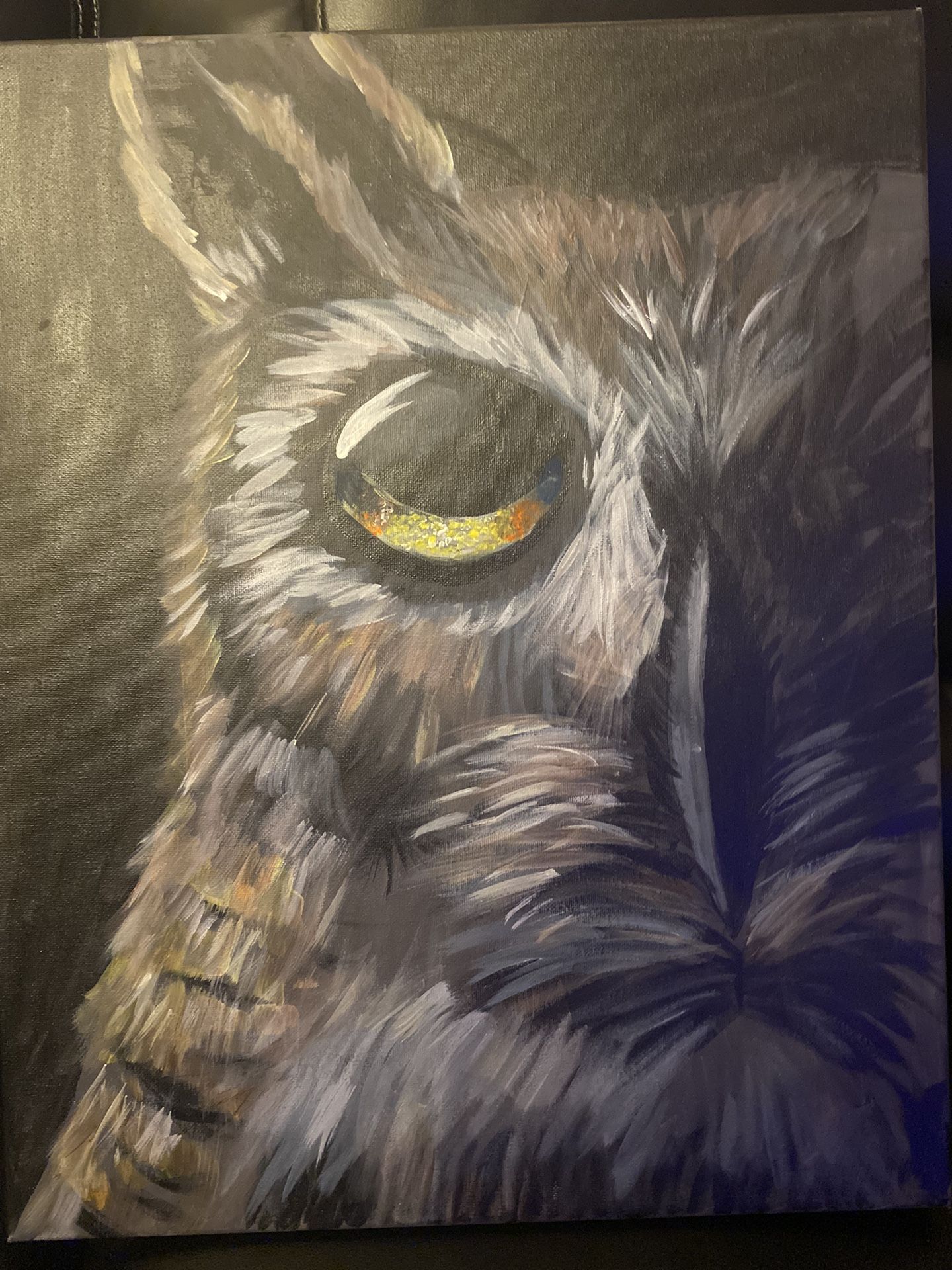 Hand Painted Owl Wall Art Acrylic On Canvas