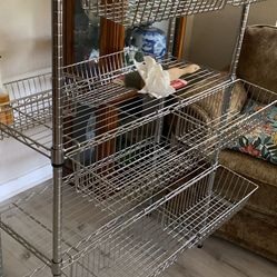 Metal Rack plus 10 hanging baskets