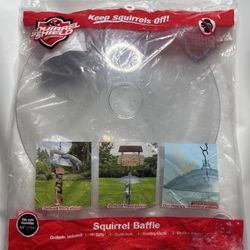 Squirrel Shield 16 inch Clear Plastic Baffle for Outdoor Wild  Bird Feeders NEW