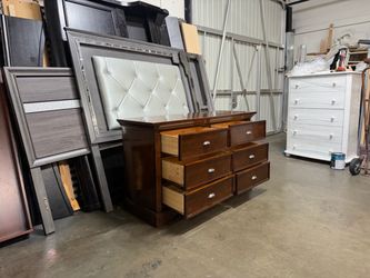Dark Wood 6-Drawer Double Dresser