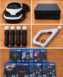 PlayStation VR PS4 Bundle | PSVR Headset + 4 Move Controllers + Aim Gun + 3dRudder + 7 Games | Complete Set
