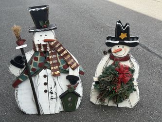 Christmas Snowman Pair - Yard Art