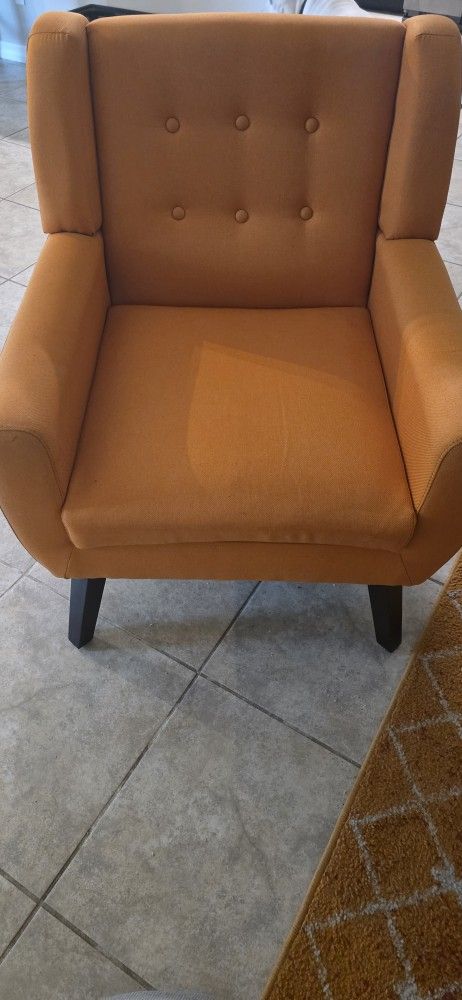 Orannge Fabric Upholstered Chair