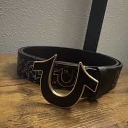True Religion Black and Gold Belt 