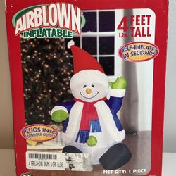  BRAND NEW (Old Stock) Vintage Gemmy Airblown Inflatable Snowman ☃️Read FULL Description Below☃️