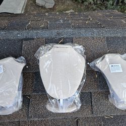 Set up three burlap necklace displays