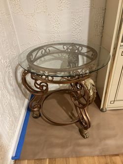 2 Vintage Glass Tables