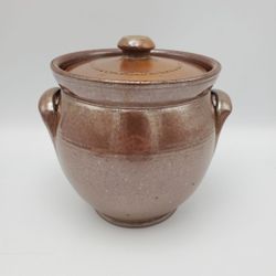 Glazed Lidded Stoneware Pot