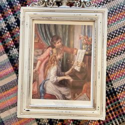 Print Of Young Girls At The Piano (Renoir), Framed