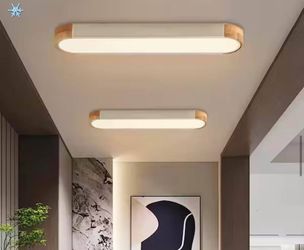HUOKU Lumin 38 in. 1-Light White Integrated LED Flush Mount Minimalist Long Oval Ceiling Light