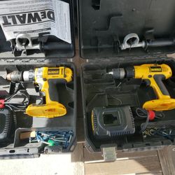2 Dewalt 18v Hammer Drills