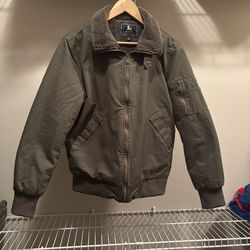 Hunter green cotton Twill Fleece Jacket