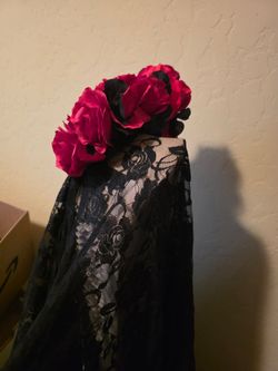 Black Veil Day of the Dead Headband-Veil