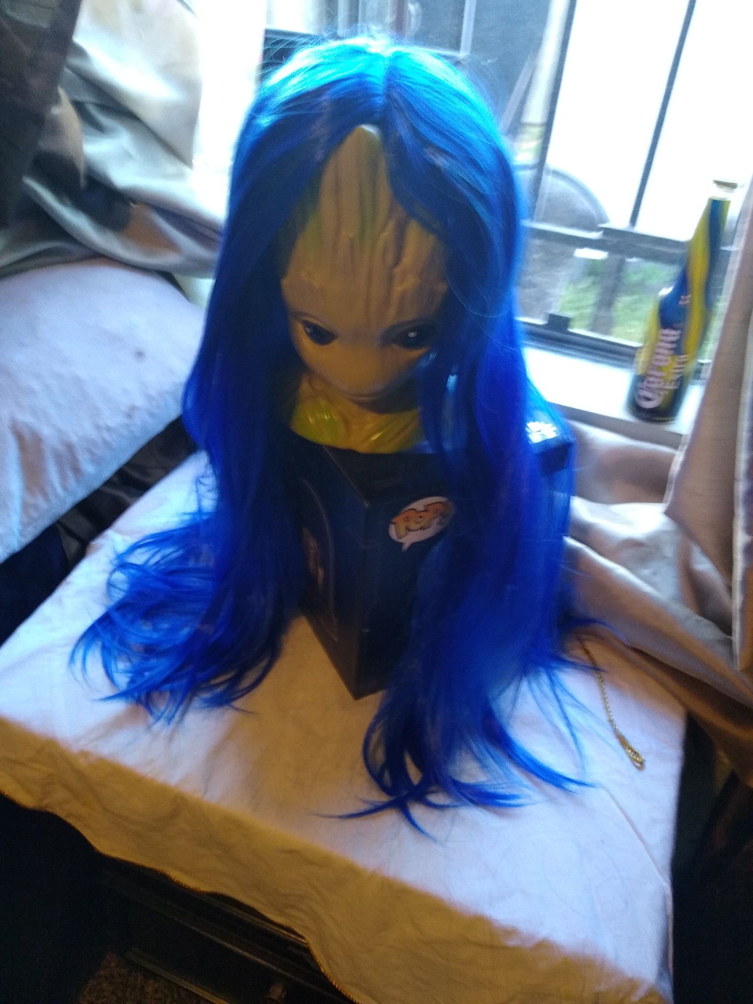 Long blue wig $10