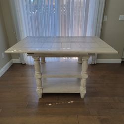 Solid Wood Counter Table w/ Removable Leaf – Excellent Condition
