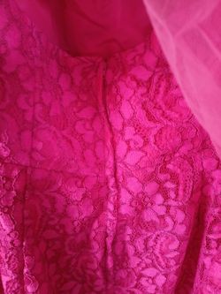 Sz 18 Magenta Lace Halter Formal Dress
