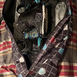 Gnu Snow Board With Stiletto Bindings, DG Boots And Burton Bag
