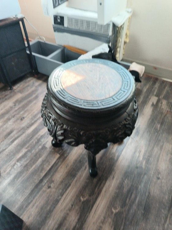 Asian Turn Of Century Antique Foot Stool End Table