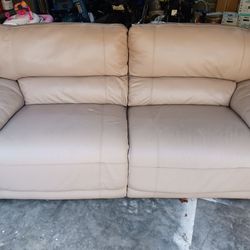 Leather Dual Power Reclining Sofa