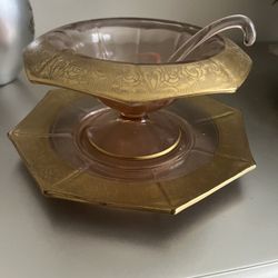 Vintage Depression Glass Bowl  3pc 