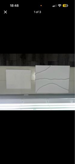White Textured Wall Art Canvas Set of 2