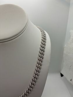 BRAND NEW Sterling Silver Solid Moissanite Miami Cuban Chain