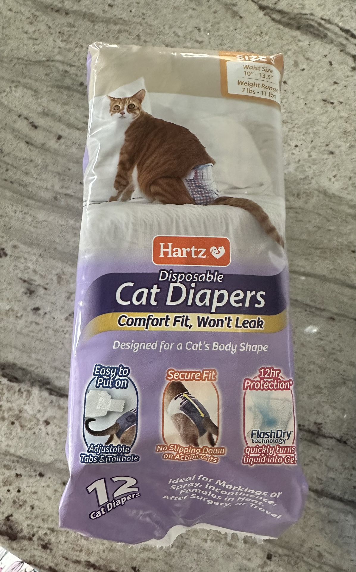 Cat Diapers - 12 count - Size Small