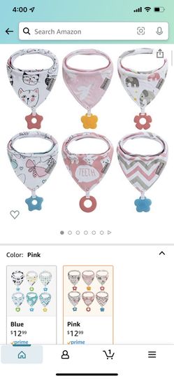 Baby Bandana Drool Bibs 6-Pack and Teething Toys 6-Pack Made with 100% Organic Cotton